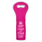 Custom neon pink keep calm wine tote bags