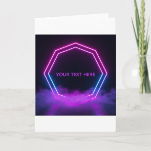 Custom Neon Retro 80s Birthday Card