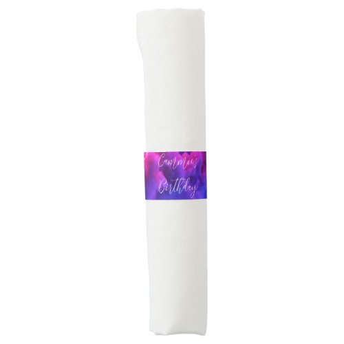 Custom Neon Sign Pink  Purple Clouds  Napkin Bands