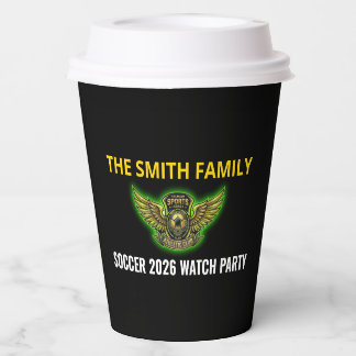 Custom Neon Soccer Watch Party Cups with Lids