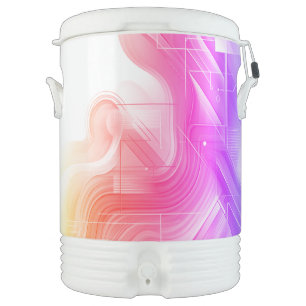 Custom Neon Sunset Abstract Cooler