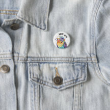 Custom Nerdy Budgie Button