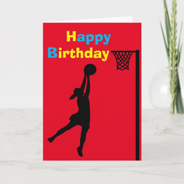 Custom Netball Player Birthday Card (Front)