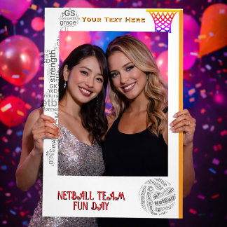 Custom Netball Theme Photo Booth Selfie Frame