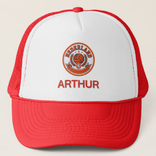 Custom Netherlands Soccer Crest Personalized Name Trucker Hat