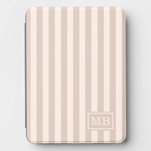 Custom Neutral Beige Brown Ivory Striped Pattern Kindle Cover