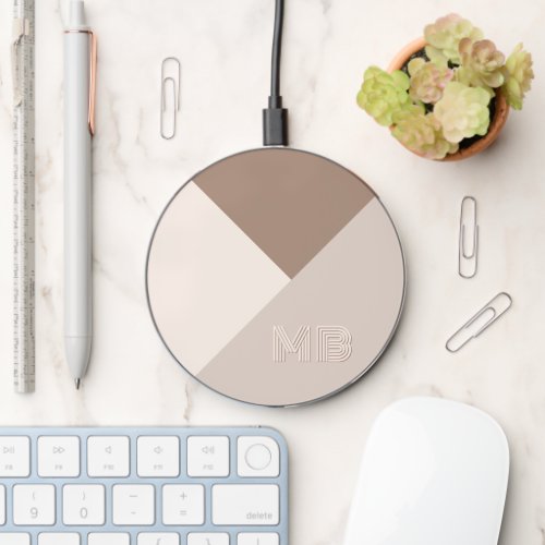 Custom Neutral Brown Ivory Beige Taupe Natural Wireless Charger