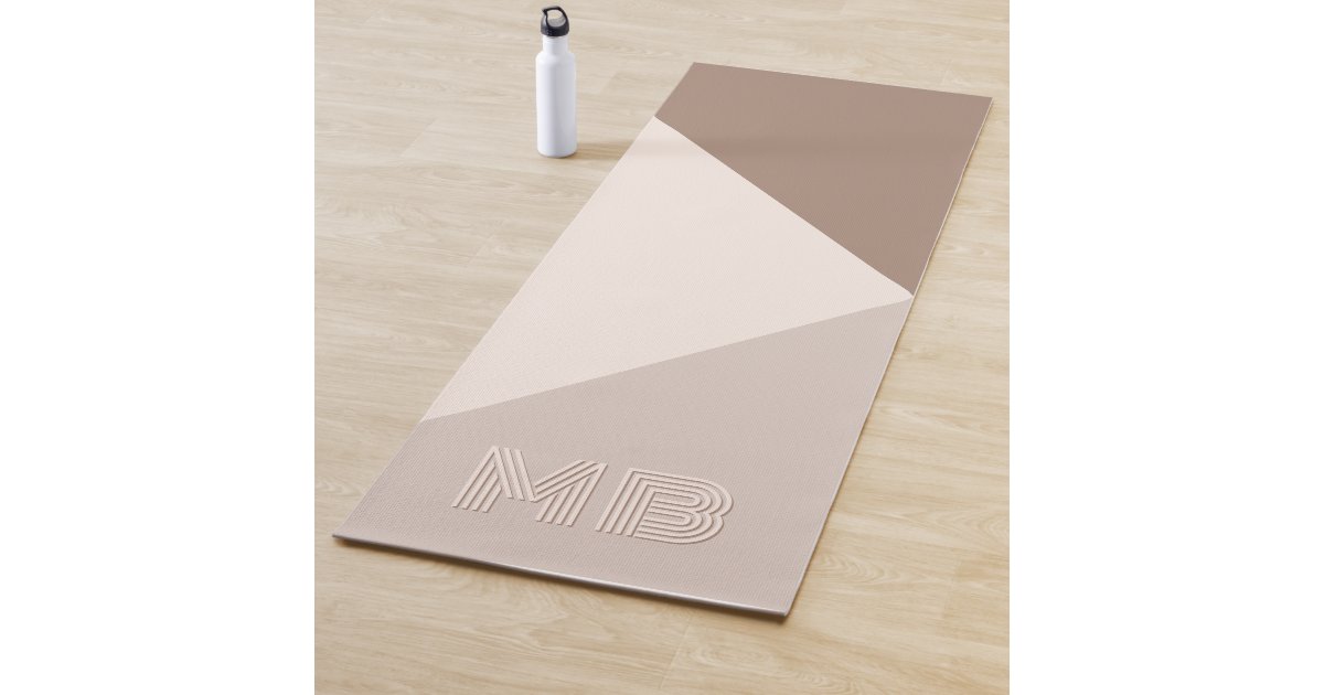 Monogram Neutral, Modern Minimalist Stylish Yoga Mat