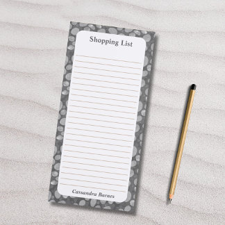 Custom Neutral Gray Grocery Shopping List Magnetic Notepad