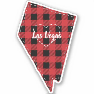Custom Nevada Hometown State Plaid Christmas Sticker