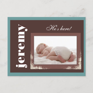 Custom  New Baby announcement Postcard