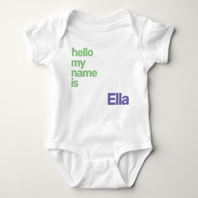 custom new baby minimal purple text modern baby bodysuit (Front)