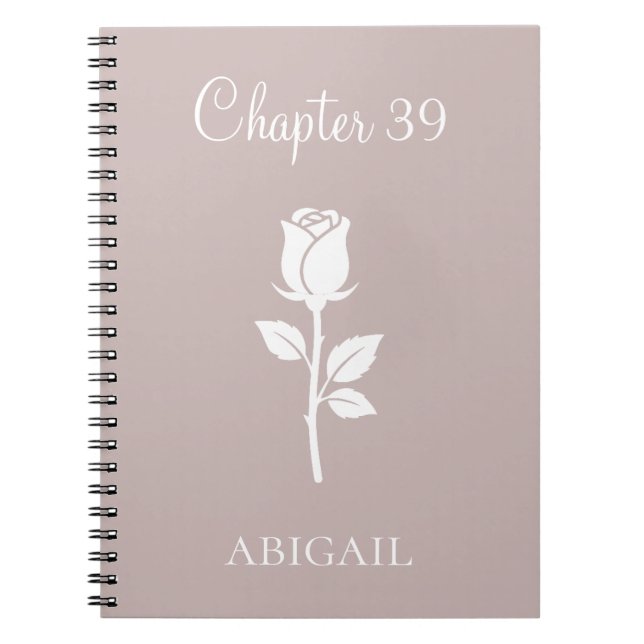 Custom New Chapter June Rose Birth Flower Notebook (Front)