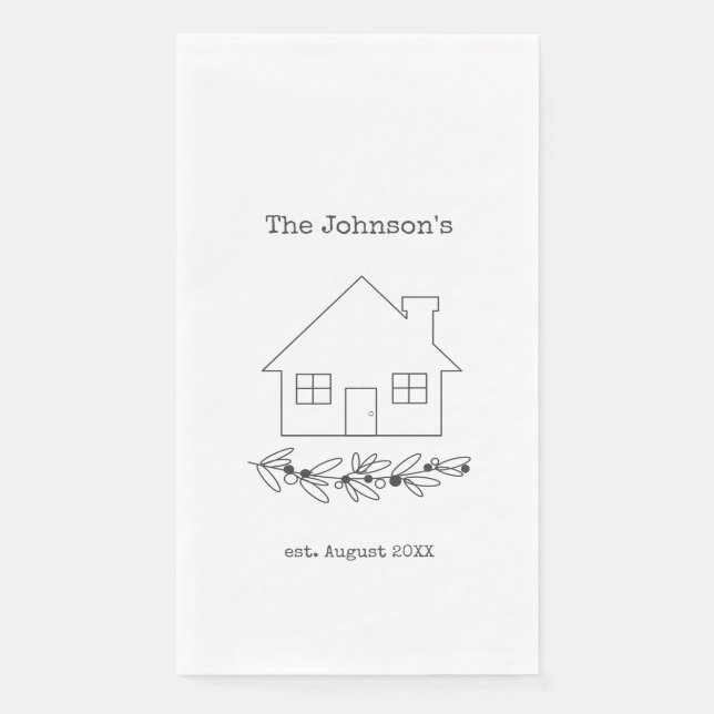 Custom new family home paper guest towels (Front)