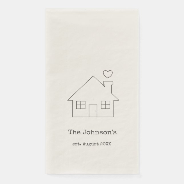 Custom new family home paper   paper guest towels (Front)