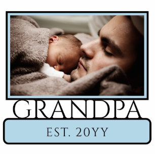 Custom New Grandpa Est. Photo Sculpture