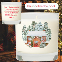 Custom New Home Country Cottage Christmas Candle