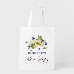 Custom New Jersey Blueberry Reusable Grocery Bag