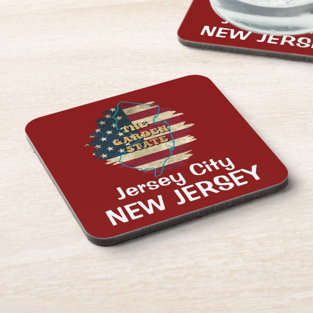 Custom New Jersey State Beverage Coaster (Left Side)
