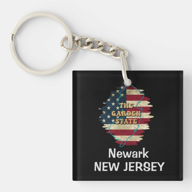 Custom New Jersey State Keychain (Front)