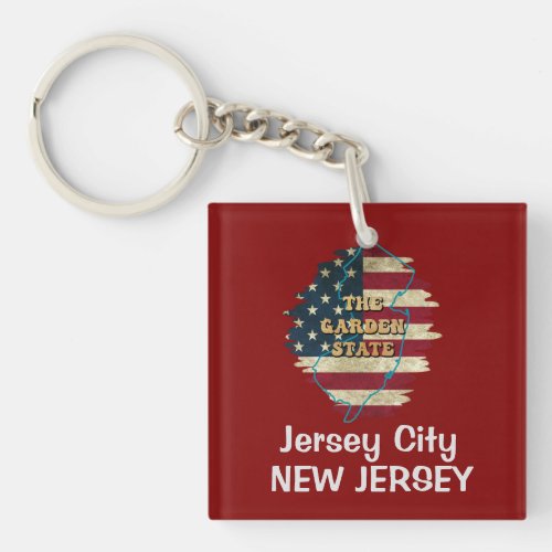 Custom New Jersey State Keychain