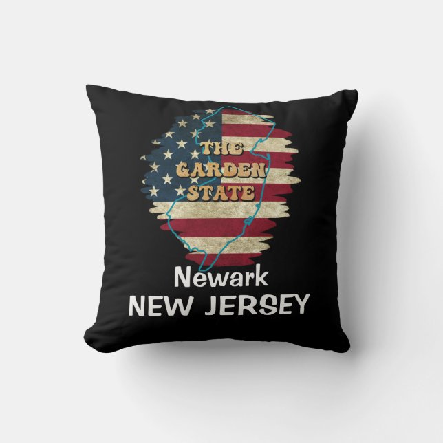 Custom New Jersey State Throw Pillow (Front)