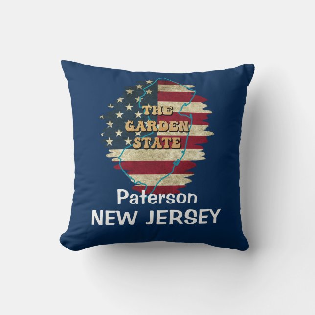 Custom New Jersey State Throw Pillow (Front)