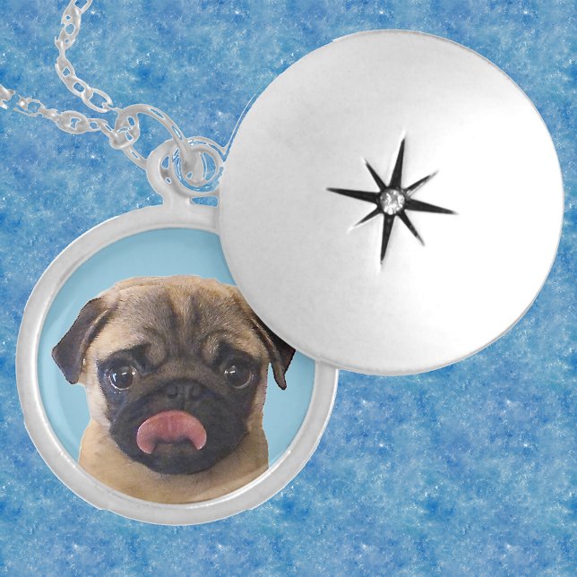 Custom New Pug Stunning Silver-Plated Gift Locket Necklace (Creator Uploaded)