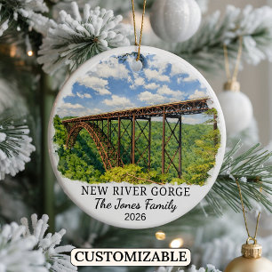 Custom New River Gorge National Park West Virginia Ceramic Ornament