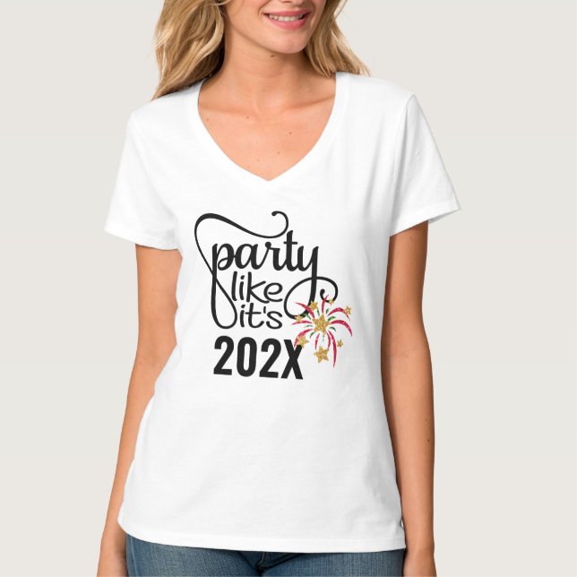 Custom New Year Party Family New Year T-Shirt (Front)