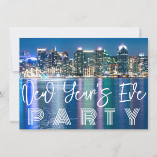 Custom New Year's Eve Party Cityscape Invitation