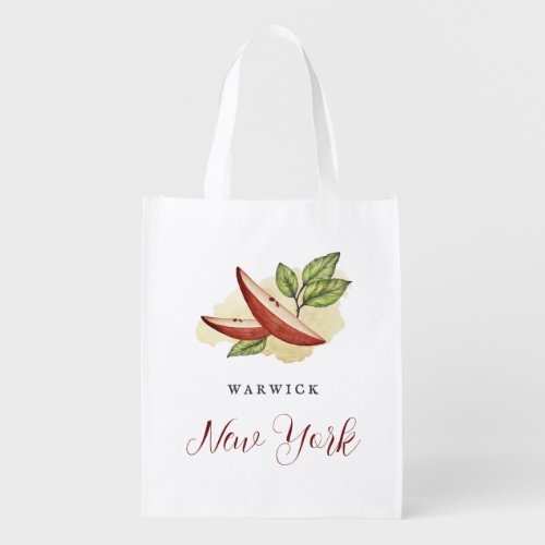 Custom New York Apple Reusable Grocery Bag