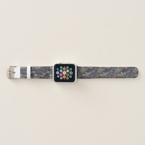 Custom New York City at New Years in Watercolors Apple Watch Band