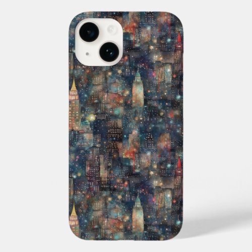 Custom New York City at New Years in Watercolors Case_Mate iPhone 14 Case