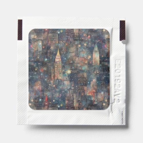 Custom New York City at New Years in Watercolors Hand Sanitizer Packet