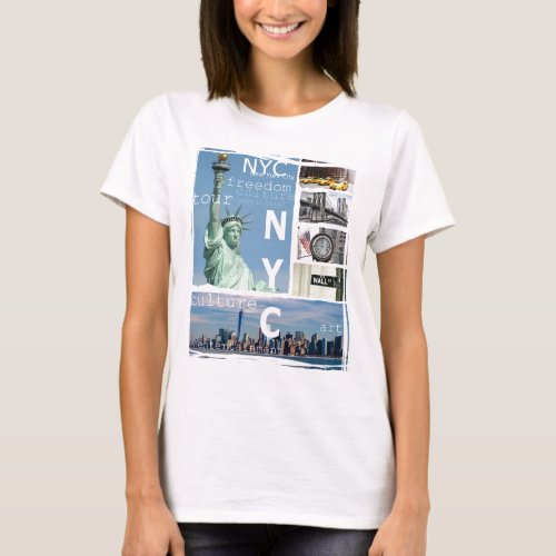 Custom New York City Manhattan Nyc Liberty Statue T_Shirt