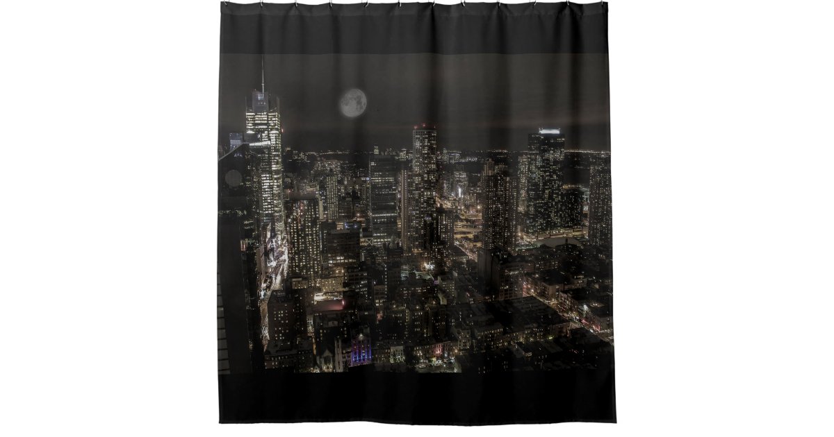 Custom New York City Shower Curtain Zazzle Com Custom New York City Shower Curtain, City Shower Curtain
