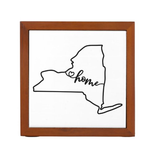 Custom New York State US Outline Home Art Desk Organizer