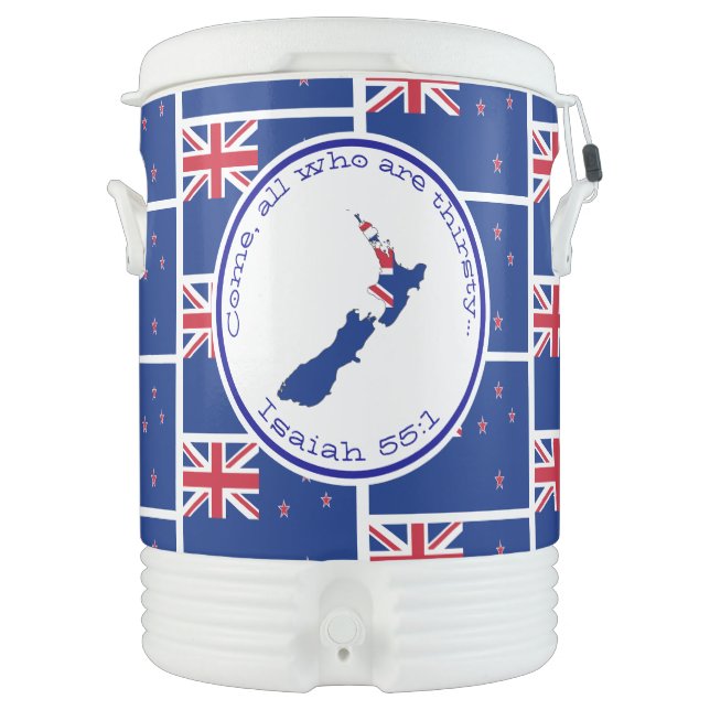 Custom NEW ZEALAND FLAG Beverage Cooler (Front)