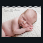 Custom Newborn Add Your Baby Photos 2026 Wall Calendar<br><div class="desc">A simple, chic baby photo wall calendar for a new mom. Add your own custom newborn photographs to this minimalist full bleed picture calendar. Personalize this parent gift with the name of your infant and year in beautiful grey script. This perfect gender neutral layout is a cute present for grandparents...</div>