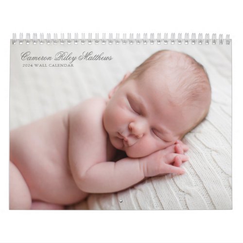 Custom Newborn Add Your Own Baby Photo 2024 Wall Calendar