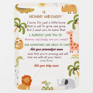 Custom Newborn Blanket with Animal Theme & Message