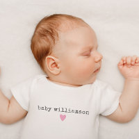Custom Newborn Surname Baby Shower Gift Pink Heart
