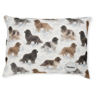 Custom Newfoundland dog watercolor Pet Bed