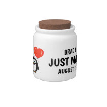 Custom newly weds cartoon just married Candy Jar