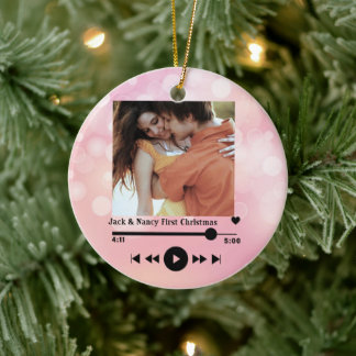 Custom Newlywed mr and mrs 1st just married 2022 Ceramic Ornament