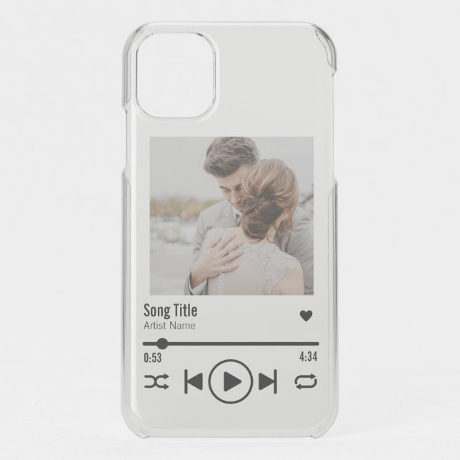 Custom Newlywed Photo Song Playlist Uncommon iPhone Case (Back)