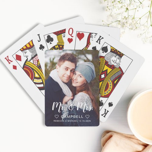 Custom Newlywed Photo Wedding Favor Playing Cards