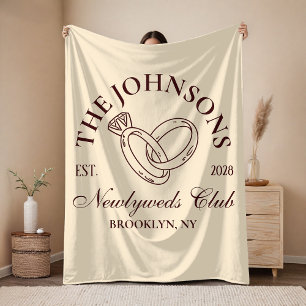 Custom Newlyweds Club Blanket for Honeymoon Gift