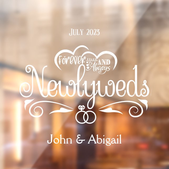 Custom Newlyweds Forever & Always Window Cling (Sheet 2)